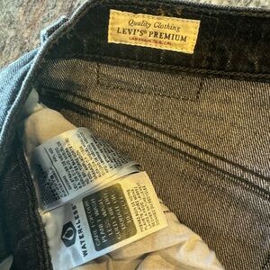 Straight legged gray jeans